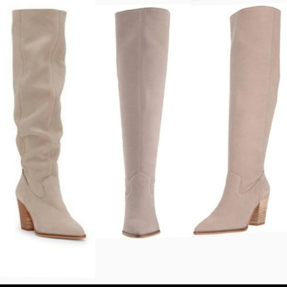 Lucky Brand Shoes - FREE SHIPPING---Gray Slouch Knee High tall Boots